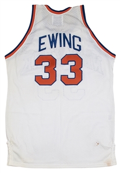 1985-86 Patrick Ewing Rookie Season Game Used New York Knicks Home Jersey - Rookie Of The Year! (MEARS A10)